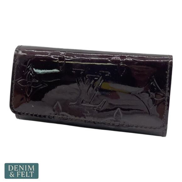 Louis Vuitton Vernis 4 Key Holder Amarante Monogram Patent Leather Wallet - Picture 4 of 16